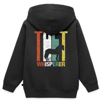 Islandpferd Tölt Flüsterer Retro Vintage Grunge - Kinder Premium Organic Zip Hoodie - Schwarz - Hinten - AI Model Kid Male (0cm)