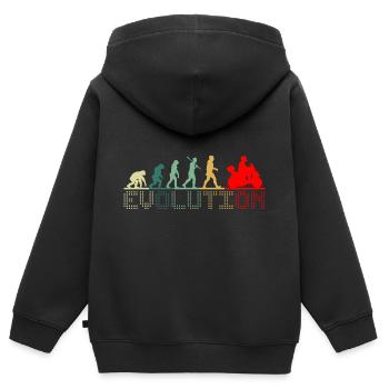 Motorroller Evolution Retro für Rollerfahrer - Kinder Premium Organic Zip Hoodie - Schwarz - Hinten - AI Model Kid Male (0cm)