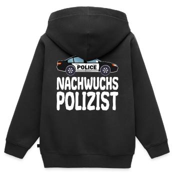 Nachwuchs Polizist Polizei Polizeiauto für Kinder - Kinder Premium Organic Zip Hoodie - Schwarz - Hinten - AI Model Kid Male (0cm)