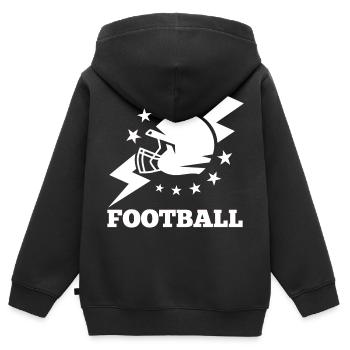 Casque de football - Sweat Premium à capuche zippé enfant bio - noir - Dos - AI Model Kid Male (0cm)