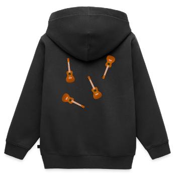 Ukulele - Kinder Premium Organic Zip Hoodie - Schwarz - Hinten - AI Model Kid Male (0cm)