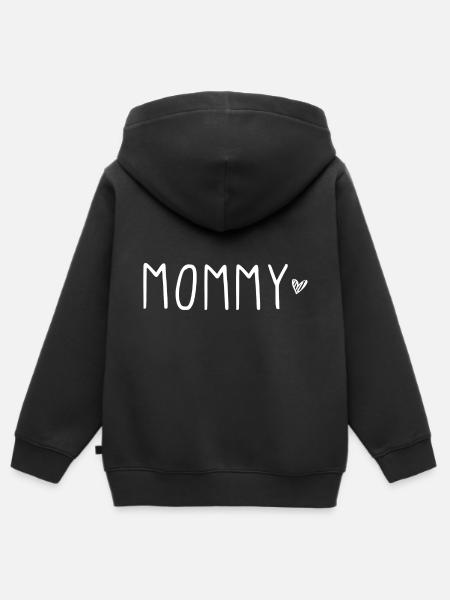 Maman - Sweat Premium à capuche zippé enfant bio - noir
