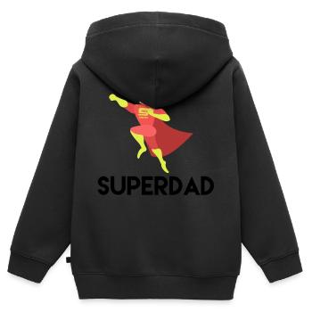 SUPERDAD Geschenkidee für den besten Papa - Kinder Premium Organic Zip Hoodie - Schwarz - Hinten - AI Model Kid Male (0cm)