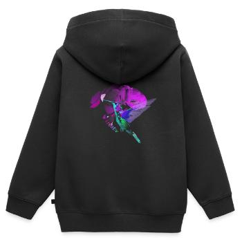 Kolibri - Kinder Premium Organic Zip Hoodie - Schwarz - Hinten - AI Model Kid Male (0cm)