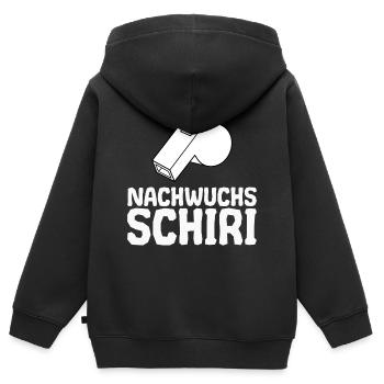 Nachwuchs Fussball Schiri Schiedsrichter Geschenk - Kinder Premium Organic Zip Hoodie - Schwarz - Hinten - AI Model Kid Male (0cm)