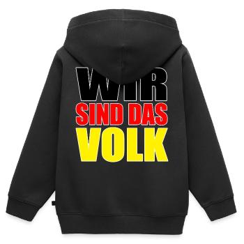 Wir sind das Volk Quarantäne - Kinder Premium Organic Zip Hoodie - Schwarz - Hinten - AI Model Kid Male (0cm)