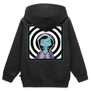 Girl TARGET - Kids Premium Organic Zip-up Hoodie - black - Back - AI Model Kid Male (0cm)