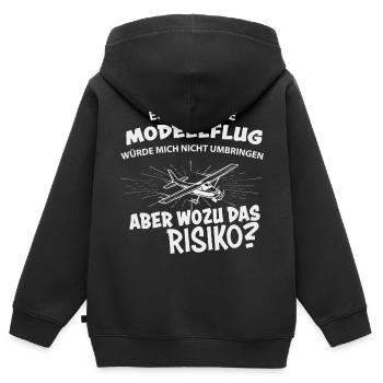 Modellflug RC Flugzeug Modellflieger - Kinder Premium Organic Zip Hoodie - Schwarz - Hinten - AI Model Kid Male (0cm)