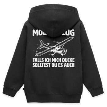 Modellflug RC Flugzeug Modellflieger - Kinder Premium Organic Zip Hoodie - Schwarz - Hinten - AI Model Kid Male (0cm)