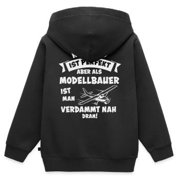 Modellflug RC Flugzeug Modellflieger - Kinder Premium Organic Zip Hoodie - Schwarz - Hinten - AI Model Kid Male (0cm)