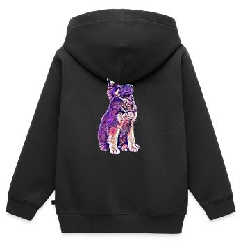 Schäferhund Welpe - Kinder Premium Organic Zip Hoodie - Schwarz - Hinten - AI Model Kid Male (0cm)