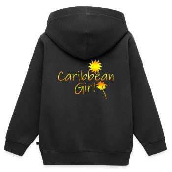 Fille des Caraïbes - Sweat Premium à capuche zippé enfant bio - noir - Dos - AI Model Kid Male (0cm)