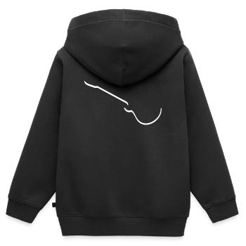 E Gitarre - Kinder Premium Organic Zip Hoodie - Schwarz - Hinten - AI Model Kid Male (0cm)