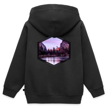 la nature - Sweat Premium à capuche zippé enfant bio - noir - Dos - AI Model Kid Male (0cm)