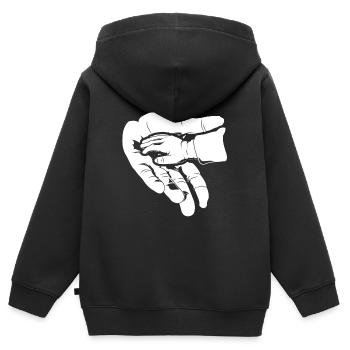 Vater und Tochter - Kinder Premium Organic Zip Hoodie - Schwarz - Hinten - AI Model Kid Male (0cm)