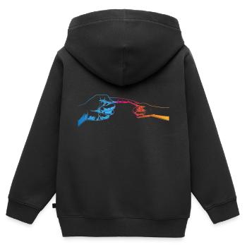 Vater und Tochter - Kinder Premium Organic Zip Hoodie - Schwarz - Hinten - AI Model Kid Male (0cm)