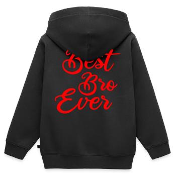 MEILLEUR BRO JAMAIS - Sweat Premium à capuche zippé enfant bio - noir - Dos - AI Model Kid Male (0cm)