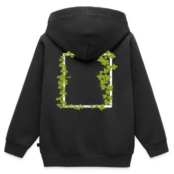 Rahmen mit Efeu Deko - Kinder Premium Organic Zip Hoodie - Schwarz - Hinten - AI Model Kid Male (0cm)