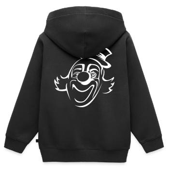 CLOWN - Kinder Premium Organic Zip Hoodie - Schwarz - Hinten - AI Model Kid Male (0cm)