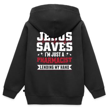 Apotheker - Kinder Premium Organic Zip Hoodie - Schwarz - Hinten - AI Model Kid Male (0cm)