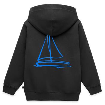 Segelschiff - Kinder Premium Organic Zip Hoodie - Schwarz - Hinten - AI Model Kid Male (0cm)