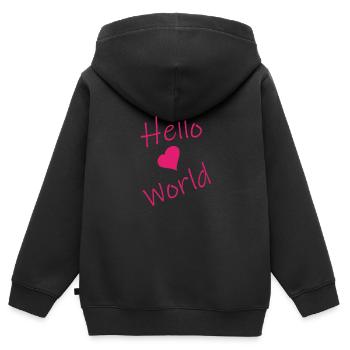 Hello world - Kinder Premium Organic Zip Hoodie - Schwarz - Hinten - AI Model Kid Male (0cm)