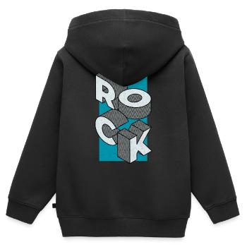 Jupe turquoise - Sweat Premium à capuche zippé enfant bio - noir - Dos - AI Model Kid Male (0cm)