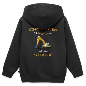 Schulanfänger - Kinder Premium Organic Zip Hoodie - Schwarz - Hinten - AI Model Kid Male (0cm)