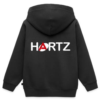 arbeitsamt arbeitslos hartz 4 - Kinder Premium Organic Zip Hoodie - Schwarz - Hinten - AI Model Kid Male (0cm)
