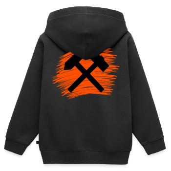 Marteaux sur le bonheur - Sweat Premium à capuche zippé enfant bio - noir - Dos - AI Model Kid Male (0cm)