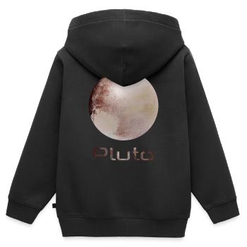 Pluto - Kinder Premium Organic Zip Hoodie - Schwarz - Hinten - AI Model Kid Male (0cm)