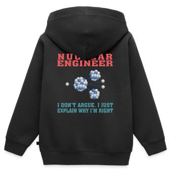Meilleur T-shirt d'ingénieur nucléaire, citation drôle - Sweat Premium à capuche zippé enfant bio - noir - Dos - AI Model Kid Male (0cm)