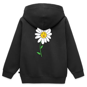 Gänseblümchen - Kinder Premium Organic Zip Hoodie - Schwarz - Hinten - AI Model Kid Male (0cm)