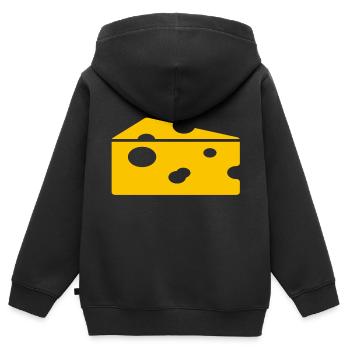 Käse - Kinder Premium Organic Zip Hoodie - Schwarz - Hinten - AI Model Kid Male (0cm)