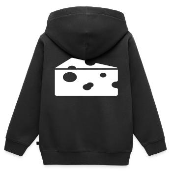 fromage - Sweat Premium à capuche zippé enfant bio - noir - Dos - AI Model Kid Male (0cm)