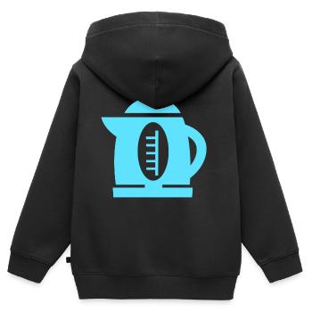 chauffe-eau - Sweat Premium à capuche zippé enfant bio - noir - Dos - AI Model Kid Male (0cm)