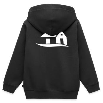 Maison - Sweat Premium à capuche zippé enfant bio - noir - Dos - AI Model Kid Male (0cm)