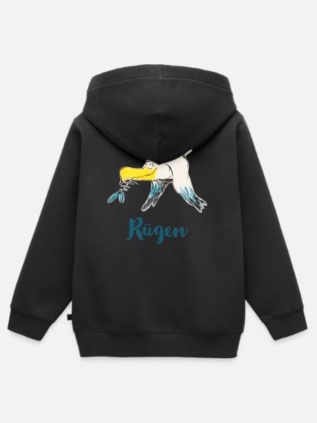 Rügen Möwe - Kinder Premium Organic Zip Hoodie - Schwarz