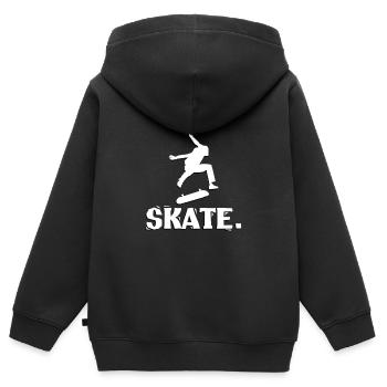 Kickflip Skater Skate Design Blanc - Sweat Premium à capuche zippé enfant bio - noir - Dos - AI Model Kid Male (0cm)