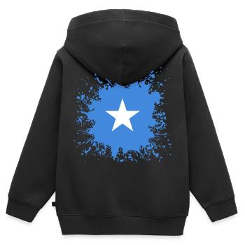 Somalia Flagge Farbspritzer - Kinder Premium Organic Zip Hoodie - Schwarz - Hinten - AI Model Kid Male (0cm)