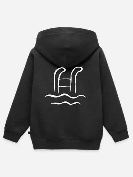 Swimming pool outdoor pool indoor pool lifeguard gift - Kids Premium Organic Zip-up Hoodie - black