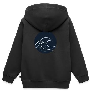 Océan - Sweat Premium à capuche zippé enfant bio - noir - Dos - AI Model Kid Male (0cm)