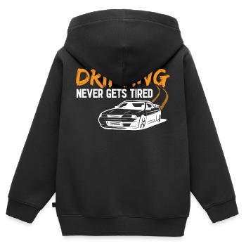 Drifting Sport Drift fans Racing Gaming - Sweat Premium à capuche zippé enfant bio - noir - Dos - AI Model Kid Male (0cm)