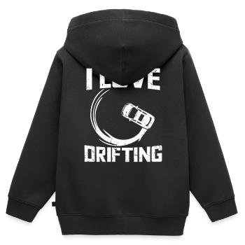 I Love Drifting - Drifting Sport Drift fans Racing - Sweat Premium à capuche zippé enfant bio - noir - Dos - AI Model Kid Male (0cm)