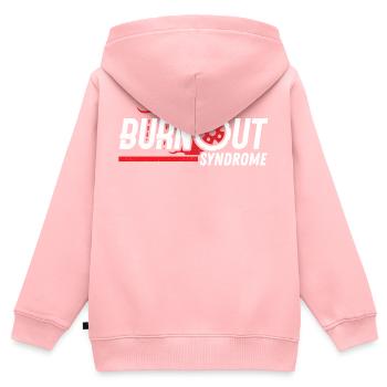 Burnout Woodstock Burn out Wheel Drift Dérive - Sweat Premium à capuche zippé enfant bio - rose - Dos - AI Model Kid Female (0cm)