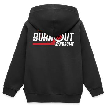 Burnout Woodstock Burn out Wheel Drift Dérive - Sweat Premium à capuche zippé enfant bio - noir - Dos - AI Model Kid Male (0cm)