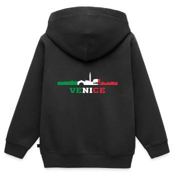 Wahrzeichen der Stadt Venedig Italien Wahrzeichen, Venezia Italia - Kinder Premium Organic Zip Hoodie - Schwarz - Hinten - AI Model Kid Male (0cm)