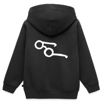 Lunettes Glass Aveugles Cadeau - Sweat Premium à capuche zippé enfant bio - noir - Dos - AI Model Kid Male (0cm)