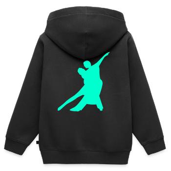Tango de danse - Sweat Premium à capuche zippé enfant bio - noir - Dos - AI Model Kid Male (0cm)