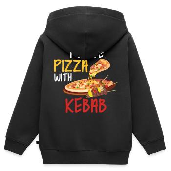 I love Pizza Kebab - Döner Kebab Vintage - Kinder Premium Organic Zip Hoodie - Schwarz - Hinten - AI Model Kid Male (0cm)
